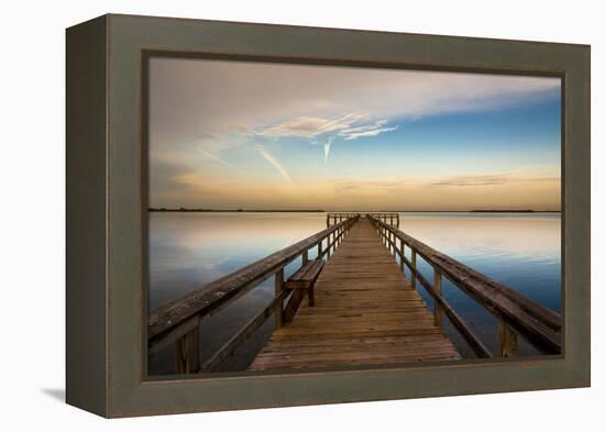 Sunrise on the Pier at Terre Ceia Bay, Florida, USA-Richard Duval-Framed Premier Image Canvas