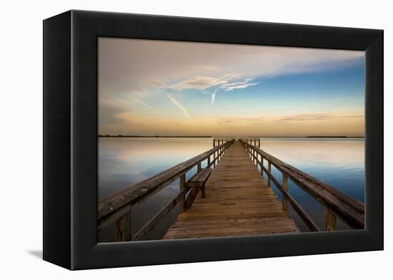 Sunrise on the Pier at Terre Ceia Bay, Florida, USA-Richard Duval-Framed Premier Image Canvas