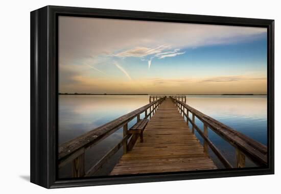 Sunrise on the Pier at Terre Ceia Bay, Florida, USA-Richard Duval-Framed Premier Image Canvas