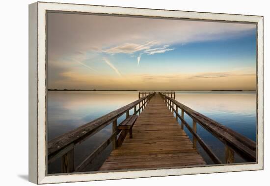 Sunrise on the Pier at Terre Ceia Bay, Florida, USA-Richard Duval-Framed Premier Image Canvas