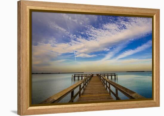 Sunrise on the Pier at Terre Ceia Bay, Florida, USA-Richard Duval-Framed Premier Image Canvas