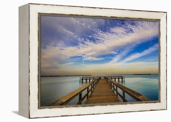 Sunrise on the Pier at Terre Ceia Bay, Florida, USA-Richard Duval-Framed Premier Image Canvas