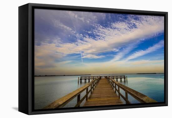 Sunrise on the Pier at Terre Ceia Bay, Florida, USA-Richard Duval-Framed Premier Image Canvas