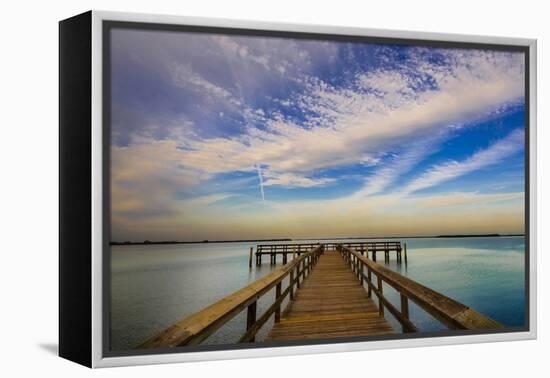 Sunrise on the Pier at Terre Ceia Bay, Florida, USA-Richard Duval-Framed Premier Image Canvas