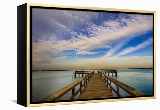 Sunrise on the Pier at Terre Ceia Bay, Florida, USA-Richard Duval-Framed Premier Image Canvas