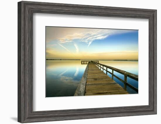 Sunrise on the Pier at Terre Ceia Bay, Florida, USA-Richard Duval-Framed Photographic Print