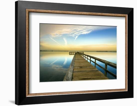 Sunrise on the Pier at Terre Ceia Bay, Florida, USA-Richard Duval-Framed Photographic Print