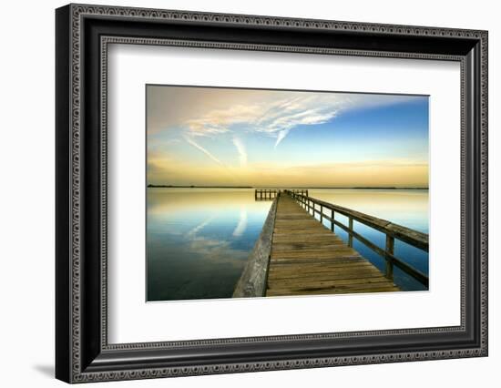 Sunrise on the Pier at Terre Ceia Bay, Florida, USA-Richard Duval-Framed Photographic Print