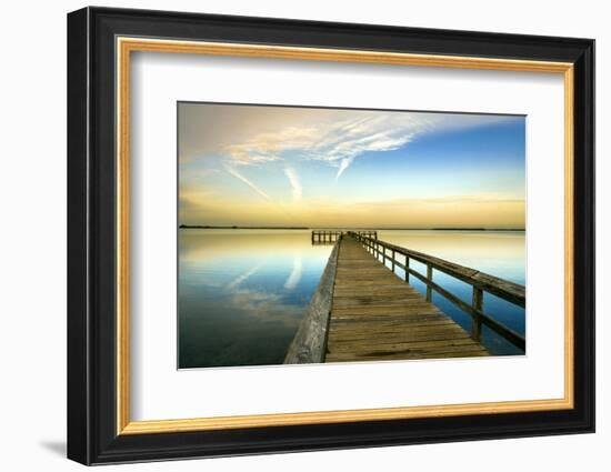 Sunrise on the Pier at Terre Ceia Bay, Florida, USA-Richard Duval-Framed Photographic Print