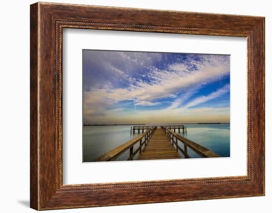 Sunrise on the Pier at Terre Ceia Bay, Florida, USA-Richard Duval-Framed Photographic Print