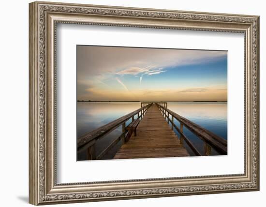 Sunrise on the Pier at Terre Ceia Bay, Florida, USA-Richard Duval-Framed Photographic Print