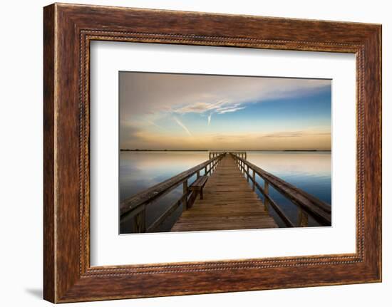 Sunrise on the Pier at Terre Ceia Bay, Florida, USA-Richard Duval-Framed Photographic Print