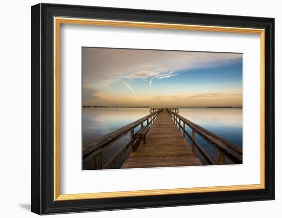 Sunrise on the Pier at Terre Ceia Bay, Florida, USA-Richard Duval-Framed Photographic Print