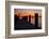 Sunrise on the Water with an Empty Dock and a Sailboat in the Distance of Tilghman Island, Maryland-Karine Aigner-Framed Photographic Print