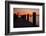 Sunrise on the Water with an Empty Dock and a Sailboat in the Distance of Tilghman Island, Maryland-Karine Aigner-Framed Photographic Print