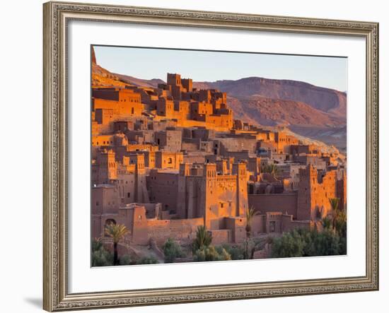 Sunrise over Ait Benhaddou, Atlas Mountains, Morocco-Doug Pearson-Framed Photographic Print