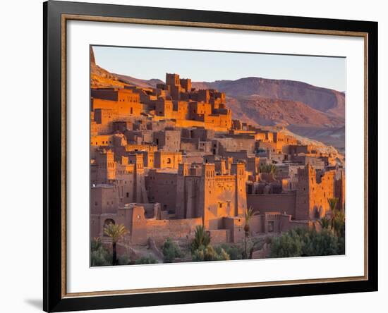 Sunrise over Ait Benhaddou, Atlas Mountains, Morocco-Doug Pearson-Framed Photographic Print