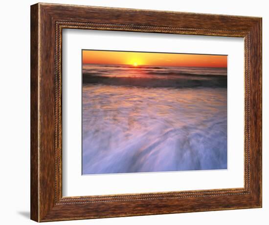 Sunrise over Atlantic Ocean, Assateague Island National Seashore, Virginia, USA-Charles Gurche-Framed Photographic Print