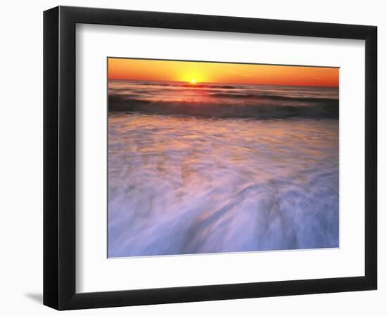 Sunrise over Atlantic Ocean, Assateague Island National Seashore, Virginia, USA-Charles Gurche-Framed Photographic Print