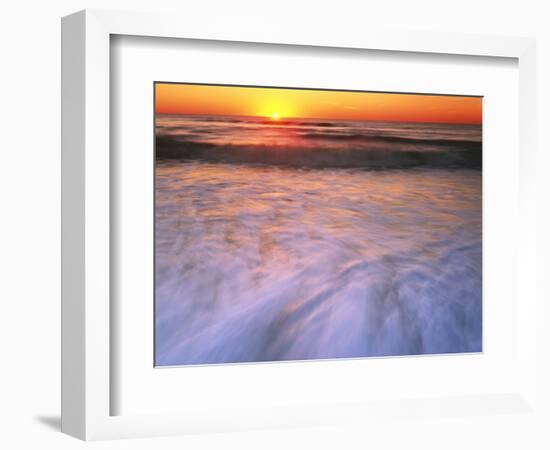 Sunrise over Atlantic Ocean, Assateague Island National Seashore, Virginia, USA-Charles Gurche-Framed Photographic Print