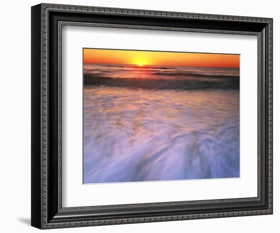 Sunrise over Atlantic Ocean, Assateague Island National Seashore, Virginia, USA-Charles Gurche-Framed Photographic Print