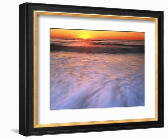 Sunrise over Atlantic Ocean, Assateague Island National Seashore, Virginia, USA-Charles Gurche-Framed Photographic Print