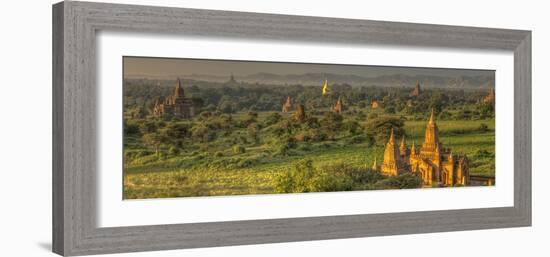 Sunrise over Bagan. Seen from Shwesandaw Pagoda. Bagan. Myanmar-Tom Norring-Framed Photographic Print