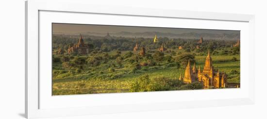 Sunrise over Bagan. Seen from Shwesandaw Pagoda. Bagan. Myanmar-Tom Norring-Framed Photographic Print