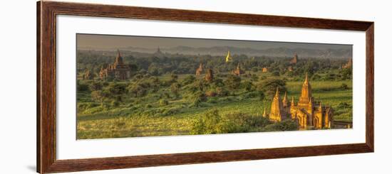 Sunrise over Bagan. Seen from Shwesandaw Pagoda. Bagan. Myanmar-Tom Norring-Framed Photographic Print