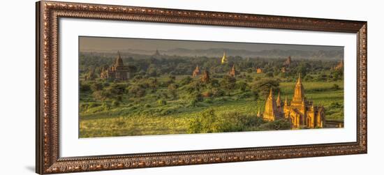 Sunrise over Bagan. Seen from Shwesandaw Pagoda. Bagan. Myanmar-Tom Norring-Framed Photographic Print