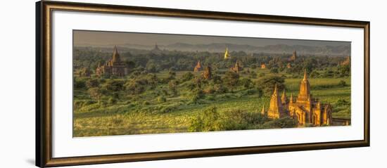 Sunrise over Bagan. Seen from Shwesandaw Pagoda. Bagan. Myanmar-Tom Norring-Framed Photographic Print
