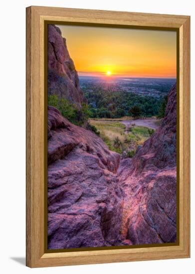 Sunrise over Boulder, Co-Dean Fikar-Framed Premier Image Canvas