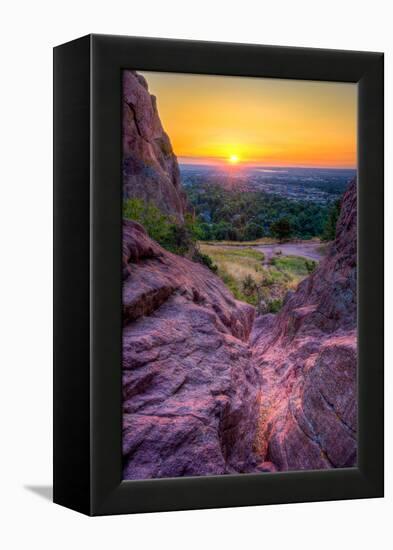 Sunrise over Boulder, Co-Dean Fikar-Framed Premier Image Canvas