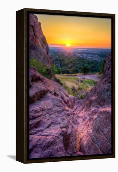 Sunrise over Boulder, Co-Dean Fikar-Framed Premier Image Canvas