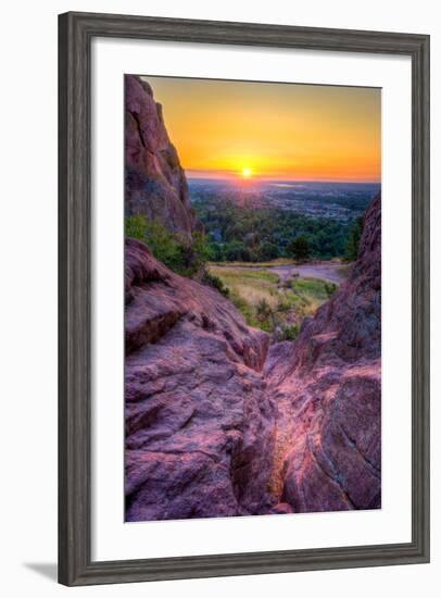 Sunrise over Boulder, Co-Dean Fikar-Framed Premium Photographic Print