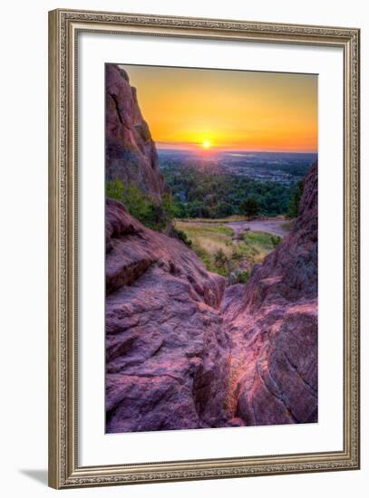 Sunrise over Boulder, Co-Dean Fikar-Framed Premium Photographic Print