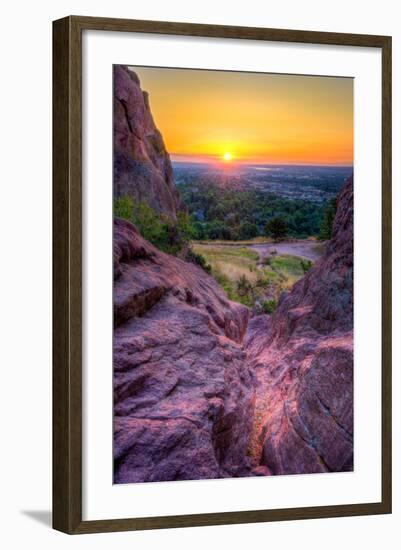 Sunrise over Boulder, Co-Dean Fikar-Framed Premium Photographic Print