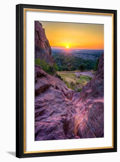 Sunrise over Boulder, Co-Dean Fikar-Framed Premium Photographic Print