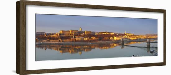 Sunrise over Castle Hill and the River Danube, Budapest, Hungary-Doug Pearson-Framed Photographic Print