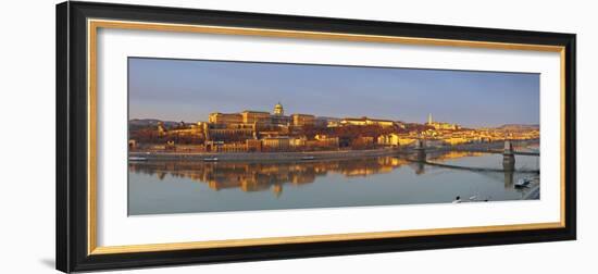 Sunrise over Castle Hill and the River Danube, Budapest, Hungary-Doug Pearson-Framed Photographic Print