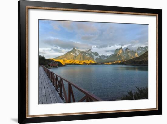 Sunrise over Cuernos Del Paine and Lago Pehoe-G & M Therin-Weise-Framed Photographic Print