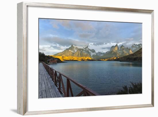 Sunrise over Cuernos Del Paine and Lago Pehoe-G & M Therin-Weise-Framed Photographic Print