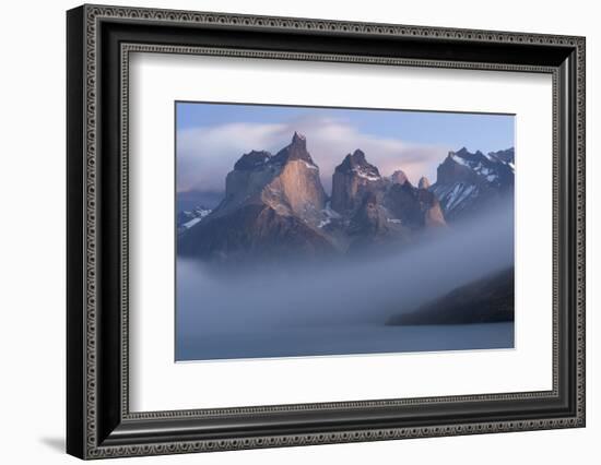 Sunrise over Cuernos Del Paine and Lago Pehoe-G & M Therin-Weise-Framed Photographic Print