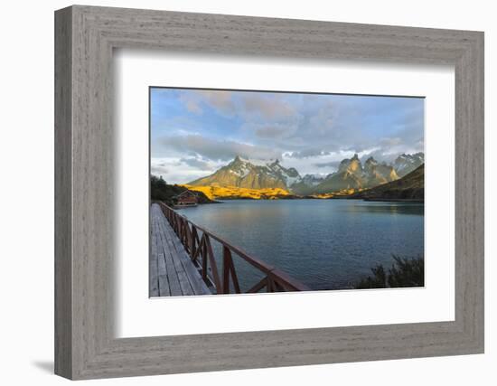 Sunrise over Cuernos Del Paine and Lago Pehoe-G & M Therin-Weise-Framed Photographic Print