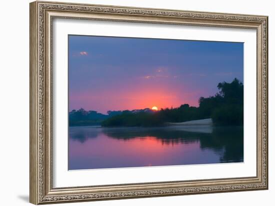 Sunrise over Cuiaba River, Pantanal, Mato Grosso State, Brazil, South America-G&M Therin-Weise-Framed Photographic Print