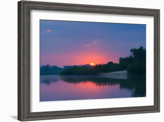 Sunrise over Cuiaba River, Pantanal, Mato Grosso State, Brazil, South America-G&M Therin-Weise-Framed Photographic Print