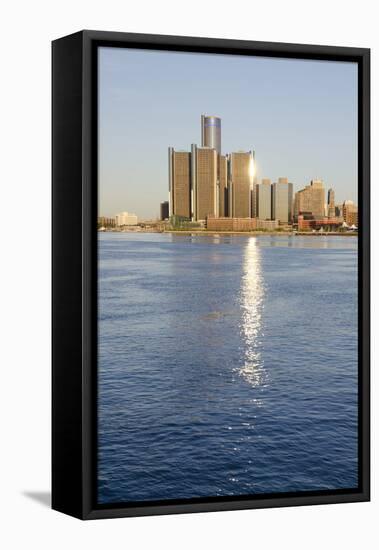 Sunrise over Downtown Detroit, Michigan, USA-Cindy Miller Hopkins-Framed Premier Image Canvas