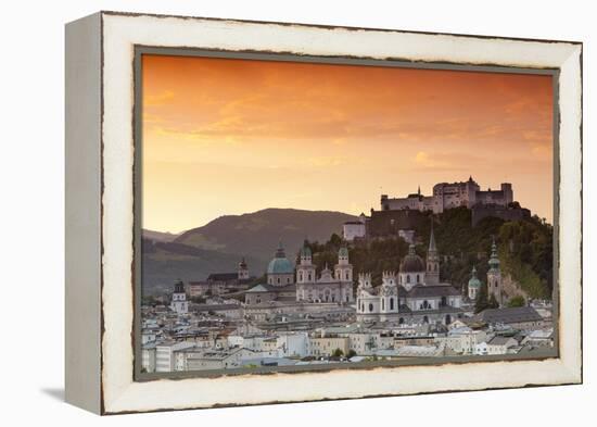 Sunrise over Hohensalzburg Fortress and Alt Stadt, Salzburg, Salzburger Land, Austria, Europe-Doug Pearson-Framed Premier Image Canvas