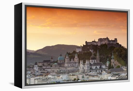 Sunrise over Hohensalzburg Fortress and Alt Stadt, Salzburg, Salzburger Land, Austria, Europe-Doug Pearson-Framed Premier Image Canvas