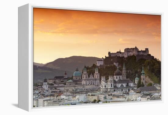 Sunrise over Hohensalzburg Fortress and Alt Stadt, Salzburg, Salzburger Land, Austria, Europe-Doug Pearson-Framed Premier Image Canvas